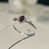 Ruby chrome floral sterling silver ring