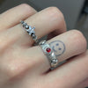 Clear star sterling silver chrome ring