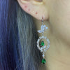 Green butterfly drop earrings
