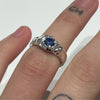 Cupcake cream blue sterling silver ring