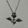 Angel heart crown necklace
