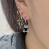 Mini Chrome cross hoop earrings