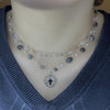 Black lace heart tourmaline double necklace