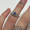 Cupcake cream blue sterling silver ring
