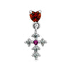 Red heart mini cross piercing