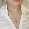 (Highly recommended) Cross necklace and pearl hoop set