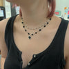 Black tourmaline chrome double necklace