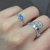 Aqua butterfly ring