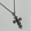Fancy chrome cross chain necklace