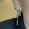 Black mini 5 ring hoop earrings