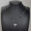 Antique heart chrome black chain necklace