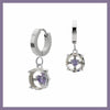 Glass heart hoop earrings