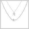 Cross double necklace