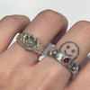 Heart claw labrodite gemstone sterling silver melt ring(pre-order only)