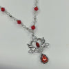 Red angel crystal drop necklace