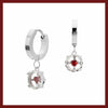 Glass heart hoop earrings