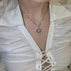 Red angel crystal drop necklace