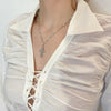 (Highly recommended) Cross necklace and pearl hoop set