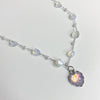 Holographic moonstone heart necklace