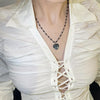Cow zebra print heart necklace