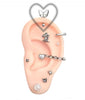 Pastel heart key piercing