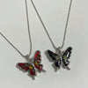 Red floral butterfly necklace
