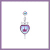 Holographic heart spike hoop piercing set