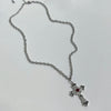 Red and black cross chain necklace