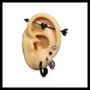 Black heart cupid bow industrial piercing