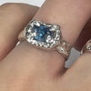 Claw blue topaz sterling silver ring (pre-order only)