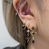 Gold cupid heart mini drop earrings