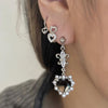 Double heart hoop earrings