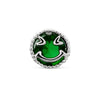 Excited green face piercing