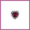 Deep pink Heart rhinestone stud piercing