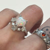 Opal star sterling silver ring
