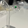 Green Heart twist gem sterling silver ring
