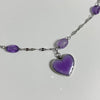 Purple heart stone amethyst gemstone necklace