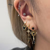Gold cupid heart mini drop earrings
