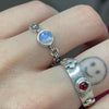 Moonstone chain rope ring
