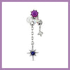 Purple Heart sun drop set earrings and piercing