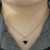 Black heart simple chain necklace