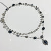 Black tourmaline and cupid heart necklace and earrings set