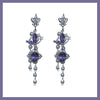 Purple pearl drop earrings