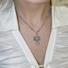 White angel crystal drop necklace