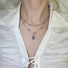 Purple fancy amethyst double necklace