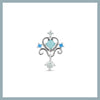 Fancy royal light blue heart drop piercing