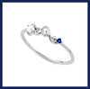 Blue heart key swirl ring