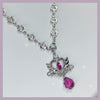 Pink heart drop necklace