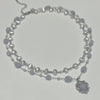 Milky heart blue sapphire gemstone necklace