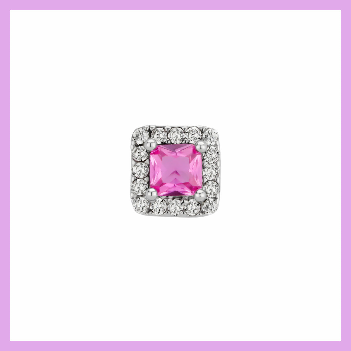 Pink rhinestone stud piercing – TOOFOOFEEFA